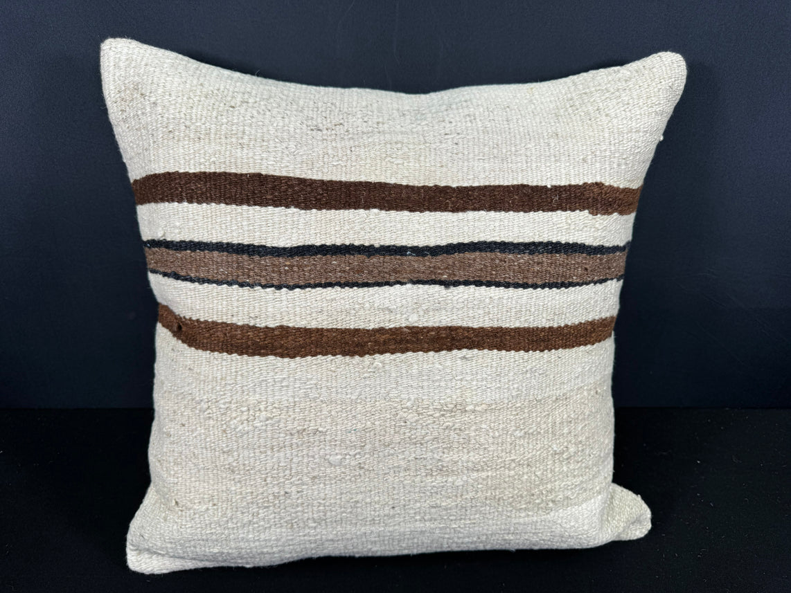 Turkish Hemp Pillow Cushion Natural Beige Brown Cushion Cover 20x20 #30681