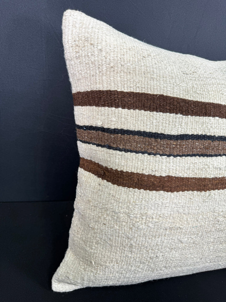 Turkish Hemp Pillow Cushion Natural Beige Brown Cushion Cover 20x20 #30681