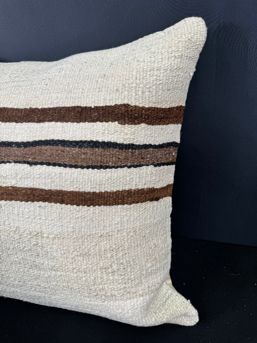 Turkish Hemp Pillow Cushion Natural Beige Brown Cushion Cover 20x20 #30681