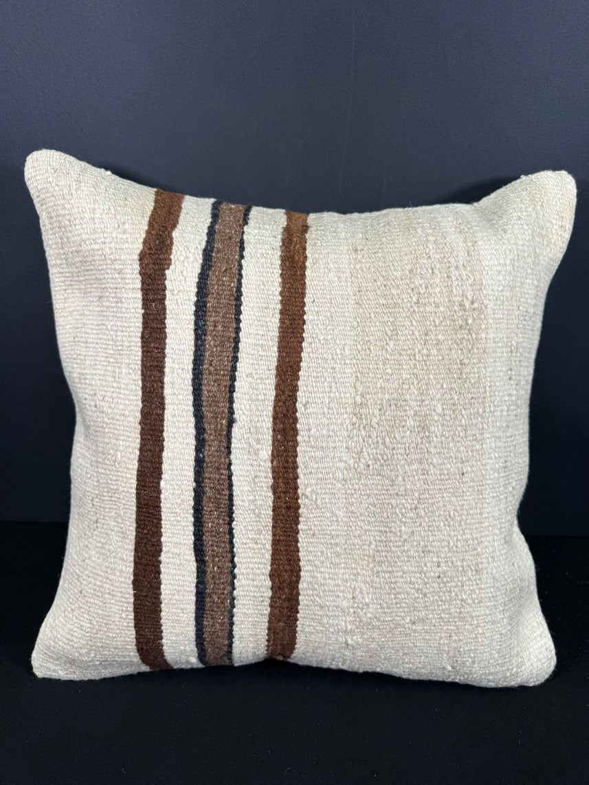 Turkish Hemp Pillow Cushion Natural Beige Brown Cushion Cover 20x20 #30681