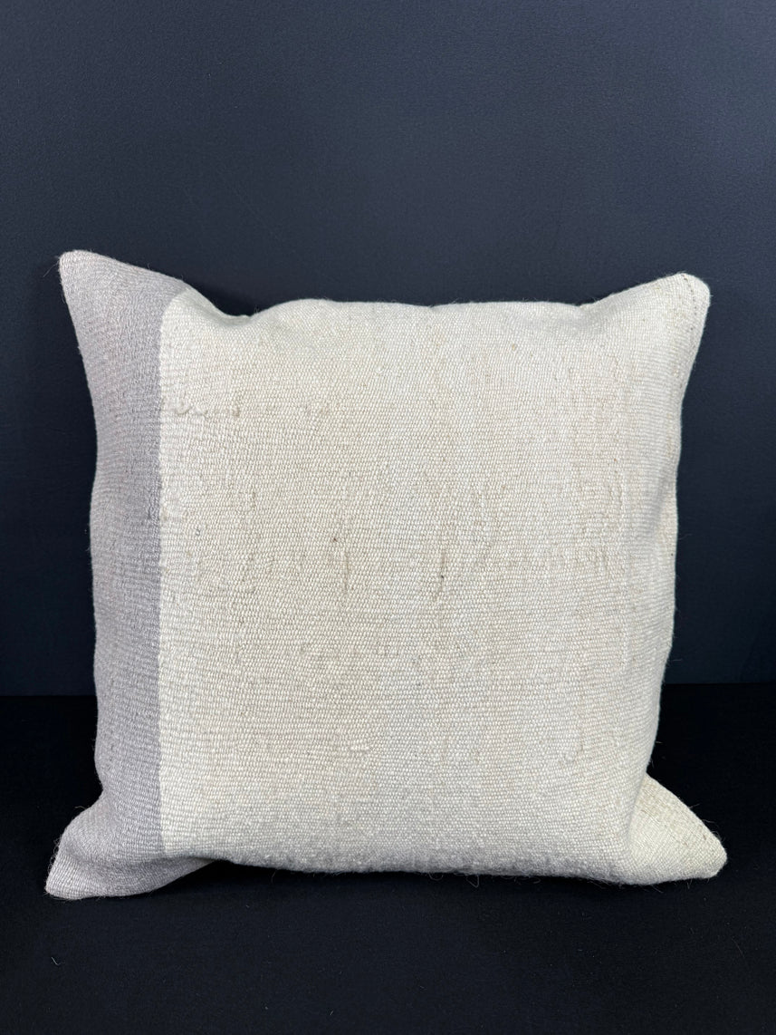 Turkish Hemp Pillow Cushion Natural Beige Light Gray Cushion Cover 20x20 #18183
