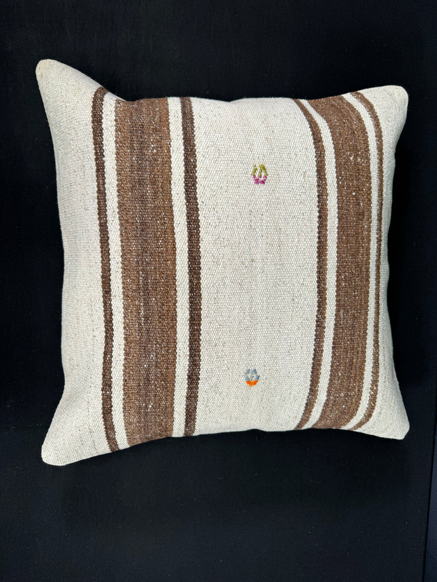 Turkish Hemp Pillow Cushion Natural Beige Brown Cushion Cover 20x20 #18167