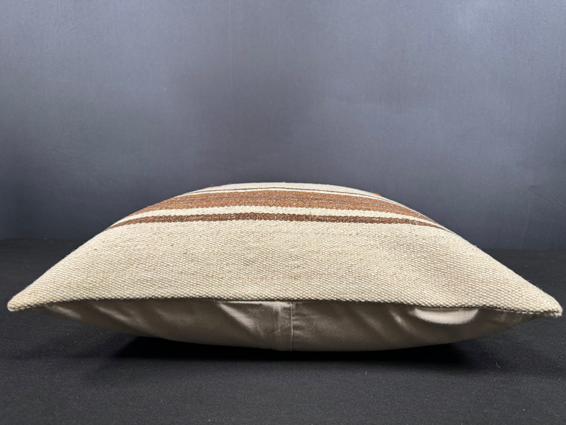 Turkish Hemp Pillow Cushion Natural Beige Brown Cushion Cover 20x20 #18167