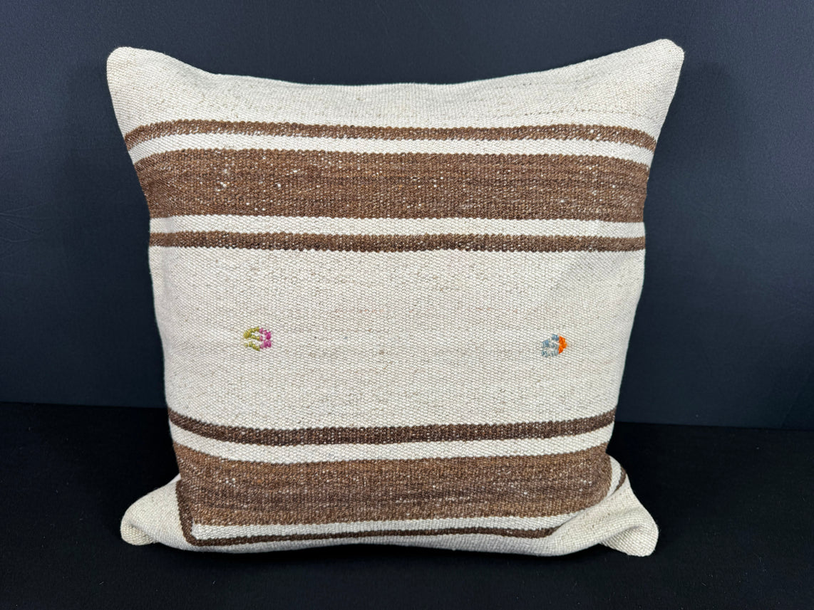 Turkish Hemp Pillow Cushion Natural Beige Brown Cushion Cover 20x20 #18167