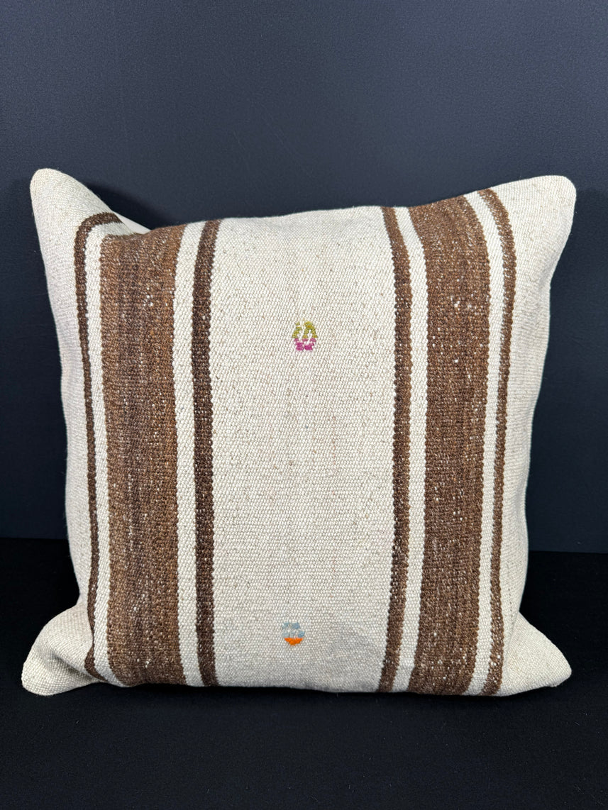 Turkish Hemp Pillow Cushion Natural Beige Brown Cushion Cover 20x20 #18167