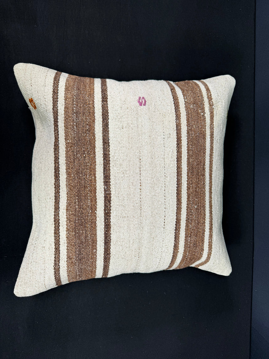 Turkish Hemp Pillow Cushion Natural Beige Brown Cushion Cover 20x20 #18172