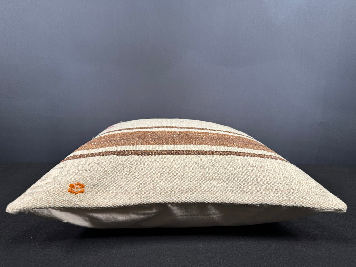 Turkish Hemp Pillow Cushion Natural Beige Brown Cushion Cover 20x20 #18172