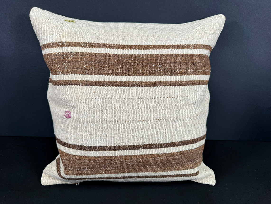 Turkish Hemp Pillow Cushion Natural Beige Brown Cushion Cover 20x20 #18172