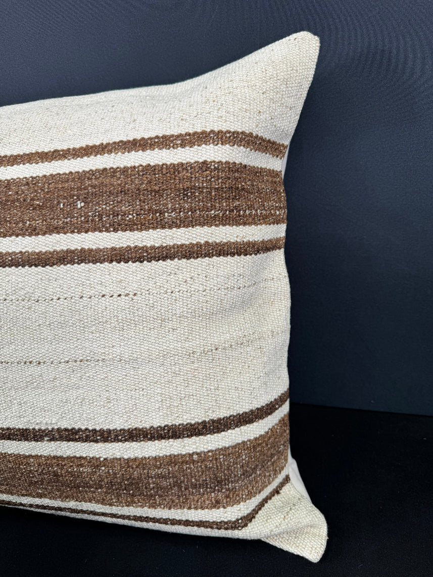 Turkish Hemp Pillow Cushion Natural Beige Brown Cushion Cover 20x20 #18172