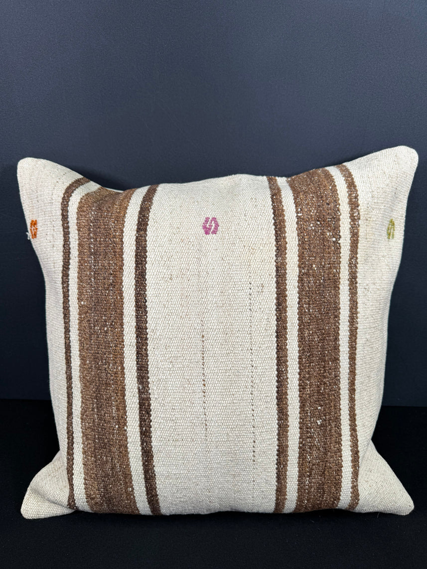 Turkish Hemp Pillow Cushion Natural Beige Brown Cushion Cover 20x20 #18172