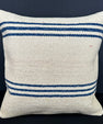 Turkish Hemp Pillow Cushion Natural Beige Blue Cushion Cover 20x20 #18163