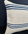 Turkish Hemp Pillow Cushion Natural Beige Blue Cushion Cover 20x20 #18163