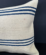 Turkish Hemp Pillow Cushion Natural Beige Blue Cushion Cover 20x20 #18163
