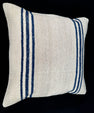 Turkish Hemp Pillow Cushion Natural Beige Blue Cushion Cover 20x20 #18176
