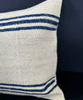 Turkish Hemp Pillow Cushion Natural Beige Blue Cushion Cover 20x20 #18176