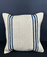 Turkish Hemp Pillow Cushion Natural Beige Blue Cushion Cover 20x20 #18176