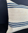 Turkish Hemp Pillow Cushion Natural Beige Blue Cushion Cover 20x20 #18171