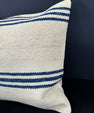 Turkish Hemp Pillow Cushion Natural Beige Blue Cushion Cover 20x20 #18171