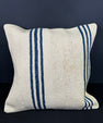 Turkish Hemp Pillow Cushion Natural Beige Blue Cushion Cover 20x20 #18171
