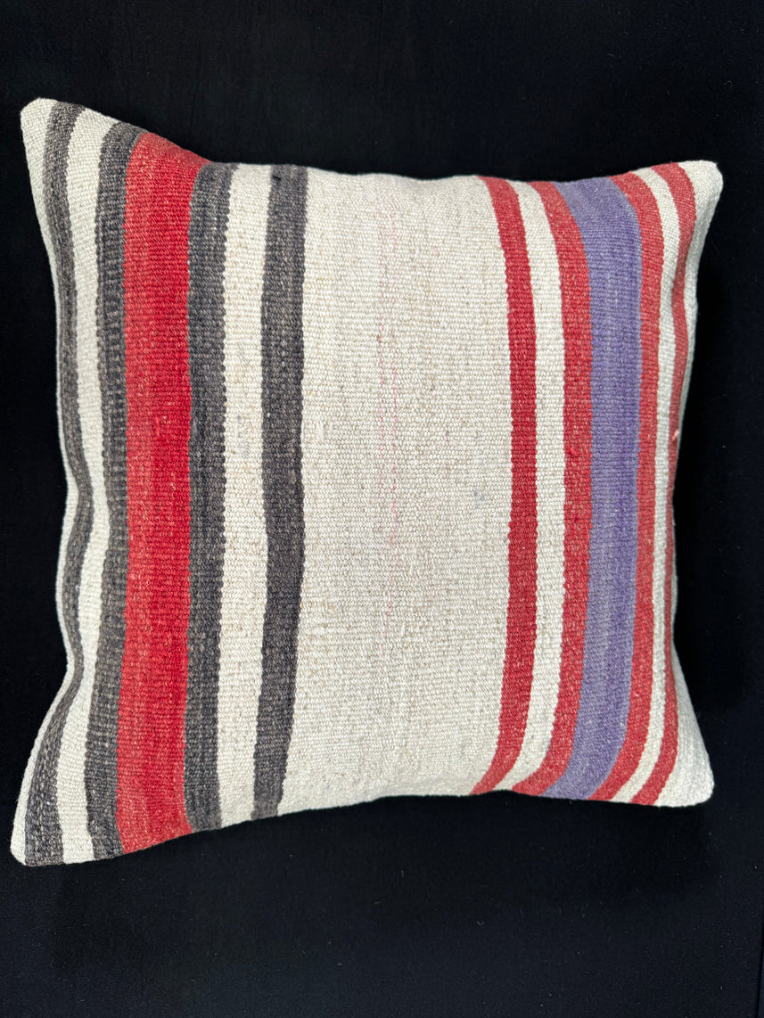 Turkish Hemp Pillow Cushion Natural Beige Red Cushion Cover 20x20 #18152