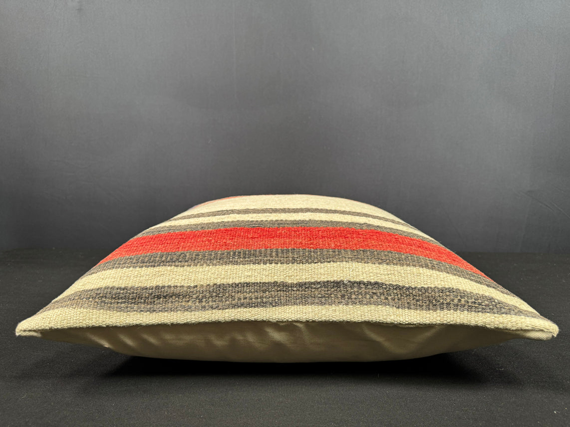 Turkish Hemp Pillow Cushion Natural Beige Red Cushion Cover 20x20 #18152