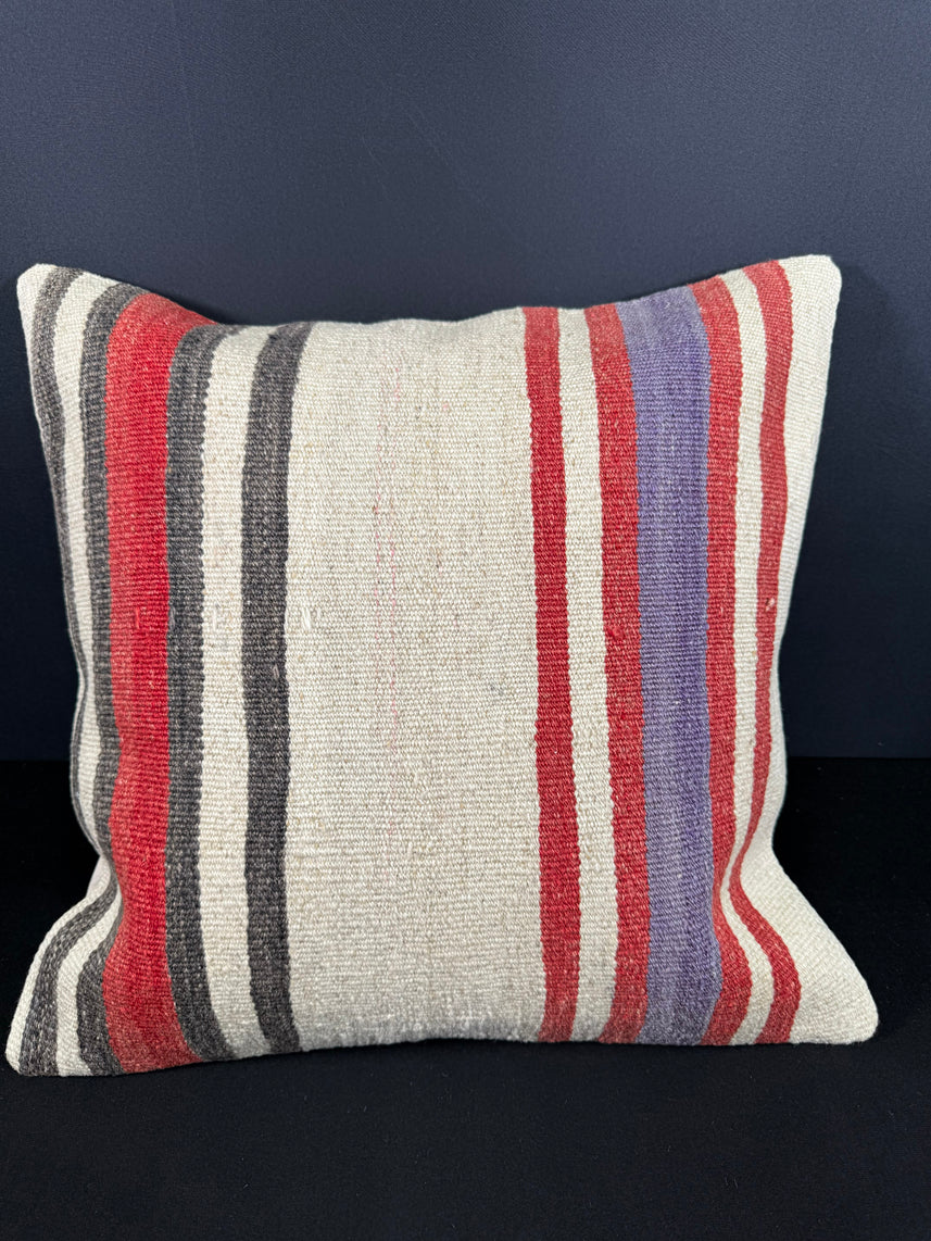 Turkish Hemp Pillow Cushion Natural Beige Red Cushion Cover 20x20 #18152