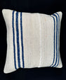 Turkish Hemp Pillow Cushion Natural Beige Blue Cushion Cover 20x20 #18166