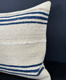 Turkish Hemp Pillow Cushion Natural Beige Blue Cushion Cover 20x20 #18166