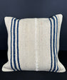 Turkish Hemp Pillow Cushion Natural Beige Blue Cushion Cover 20x20 #18166