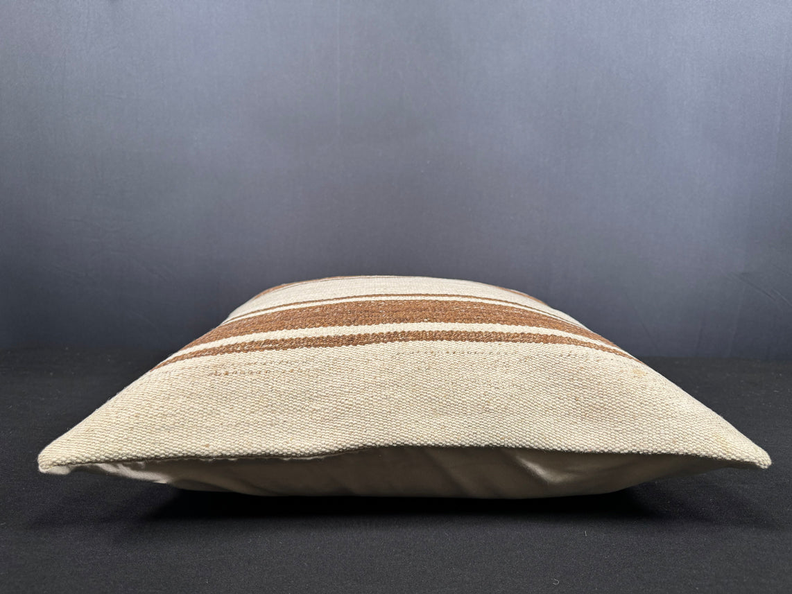 Turkish Hemp Pillow Cushion Natural Beige Brown Cushion Cover 20x20 #18184