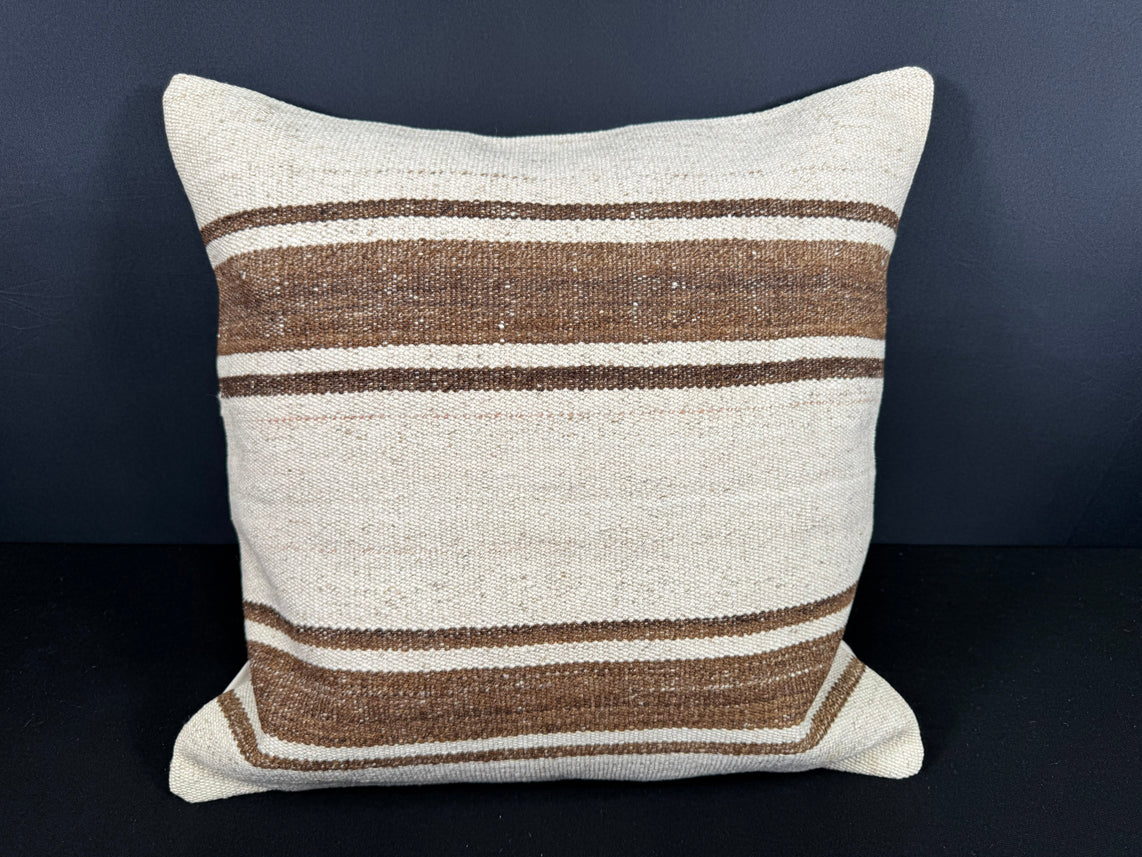 Turkish Hemp Pillow Cushion Natural Beige Brown Cushion Cover 20x20 #18184