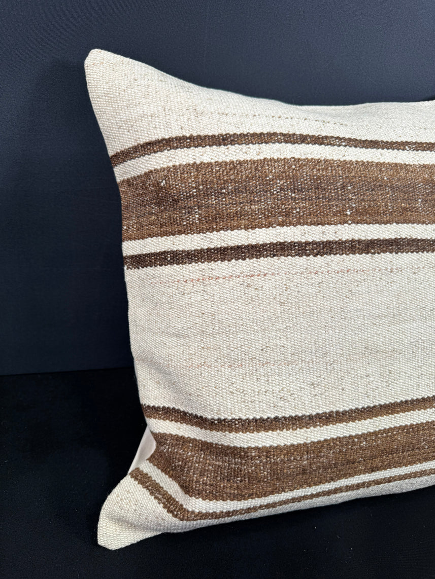 Turkish Hemp Pillow Cushion Natural Beige Brown Cushion Cover 20x20 #18184