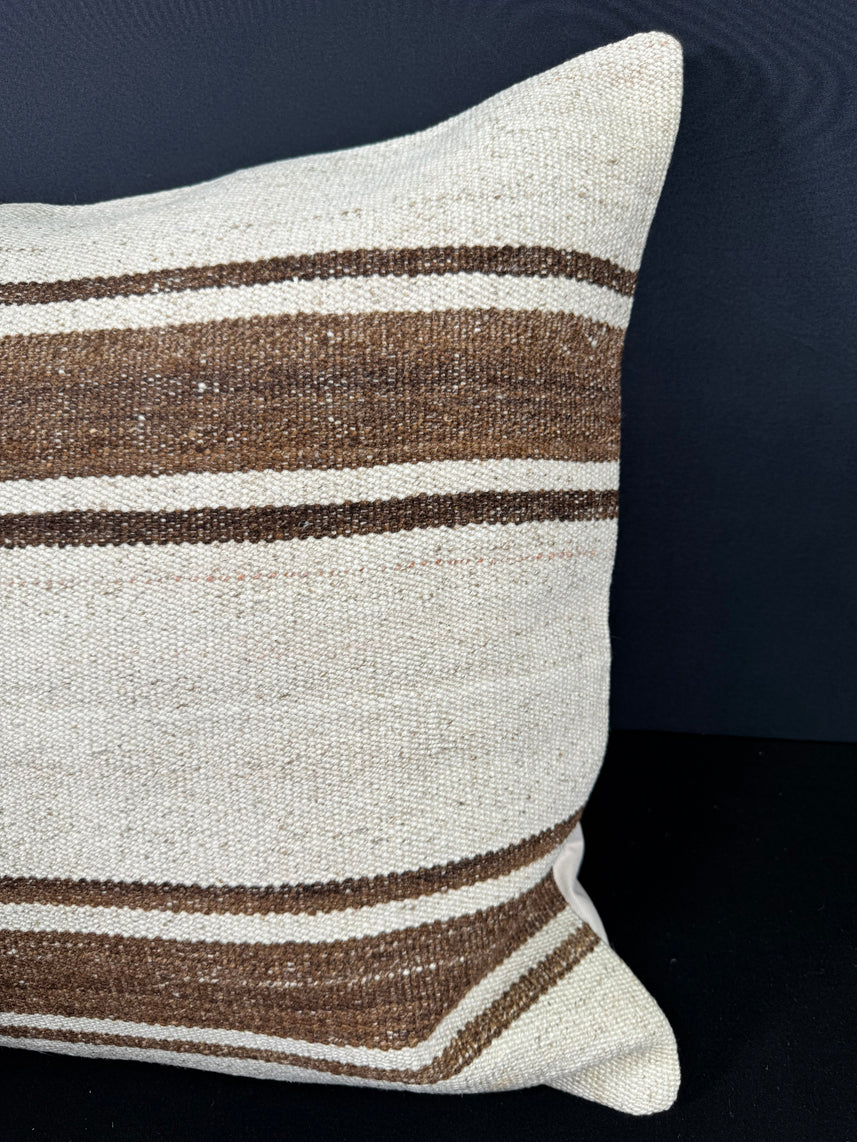 Turkish Hemp Pillow Cushion Natural Beige Brown Cushion Cover 20x20 #18184