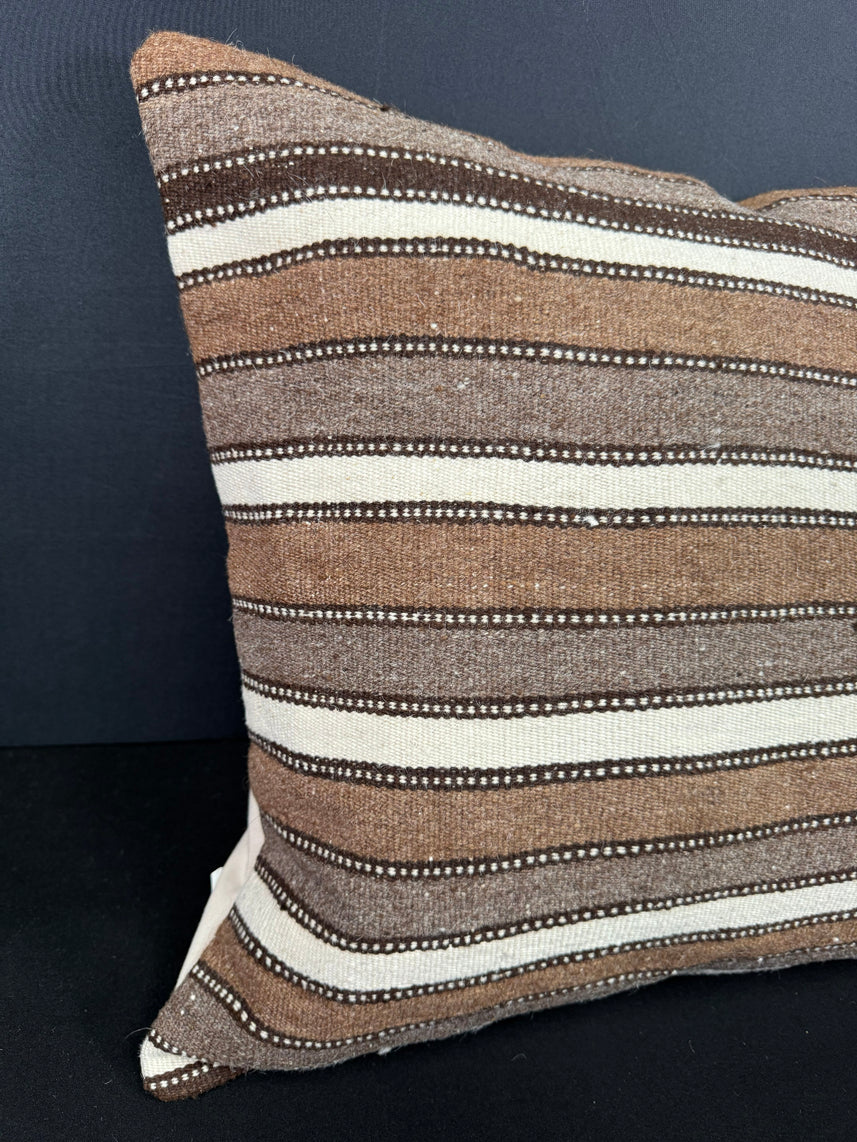 Turkish Hemp Pillow Cushion Natural Beige Brown Cushion Cover 20x20 #18193