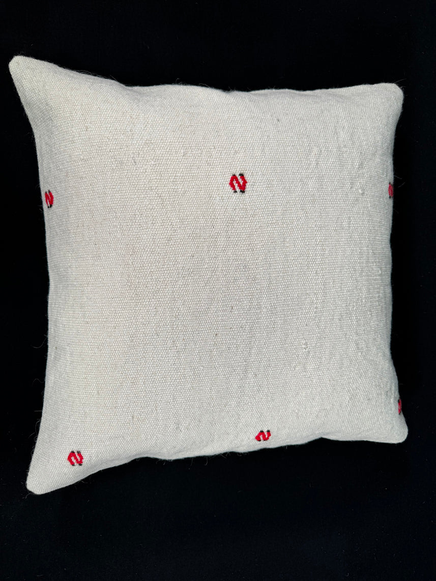 Turkish Hemp Pillow Cushion Natural Beige Red Cushion Cover 20x20 #18173