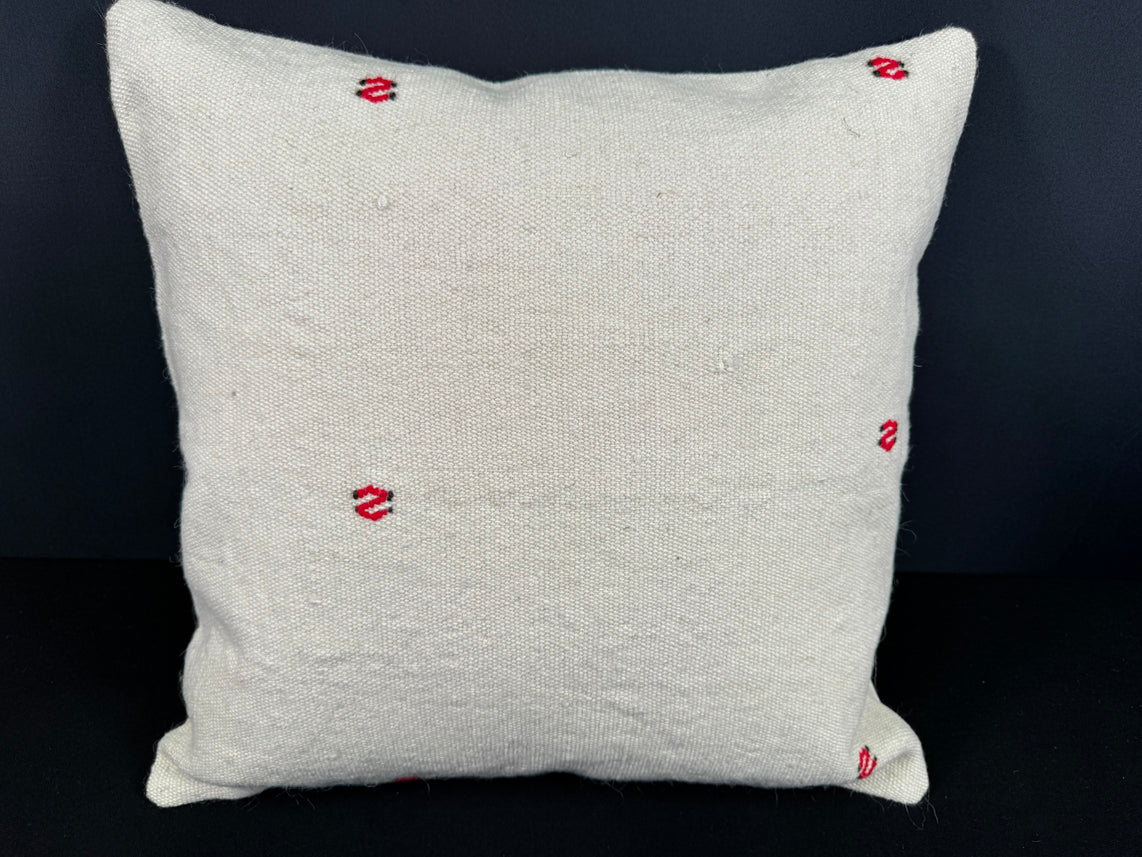 Turkish Hemp Pillow Cushion Natural Beige Red Cushion Cover 20x20 #18173