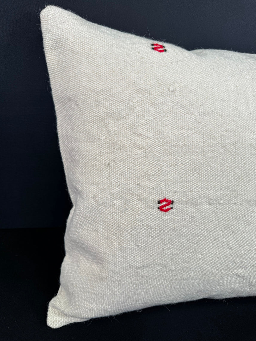 Turkish Hemp Pillow Cushion Natural Beige Red Cushion Cover 20x20 #18173