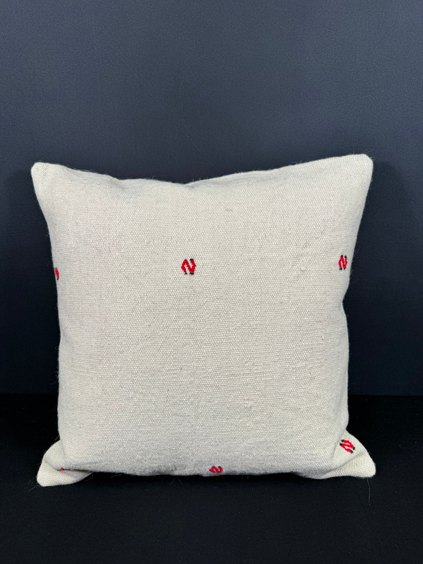 Turkish Hemp Pillow Cushion Natural Beige Red Cushion Cover 20x20 #18173