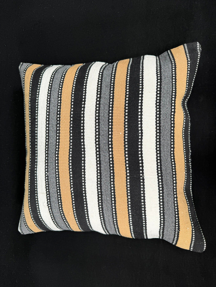 Turkish Hemp Pillow Cushion Natural Beige Black Cushion Cover 20x20 #18160