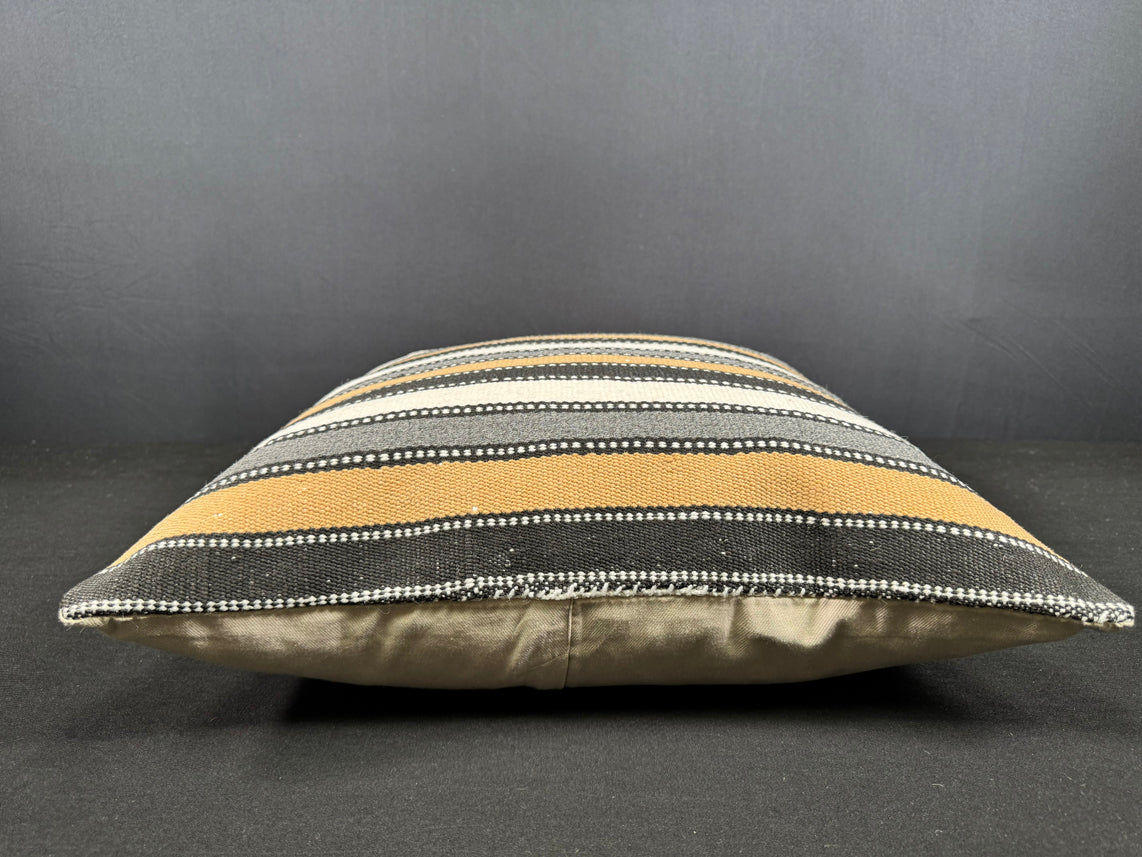 Turkish Hemp Pillow Cushion Natural Beige Black Cushion Cover 20x20 #18160