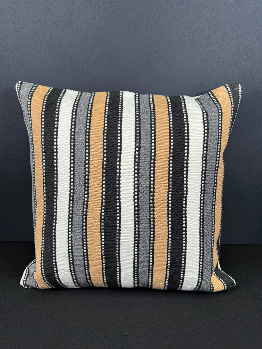 Turkish Hemp Pillow Cushion Natural Beige Black Cushion Cover 20x20 #18160