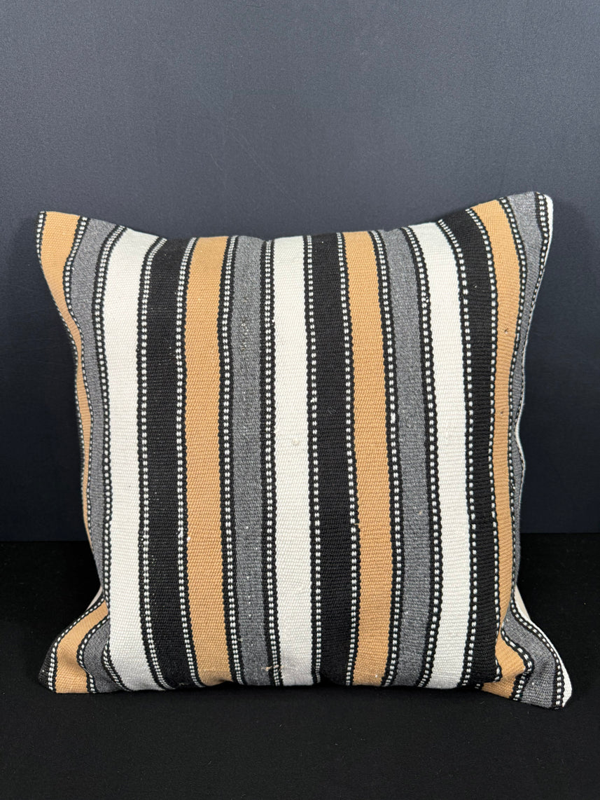 Turkish Hemp Pillow Cushion Natural Beige Black Cushion Cover 20x20 #18169