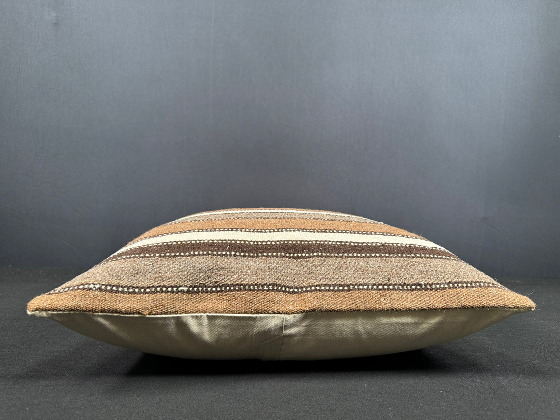 Turkish Hemp Pillow Cushion Natural Beige Brown Cushion Cover 20x20 #18145
