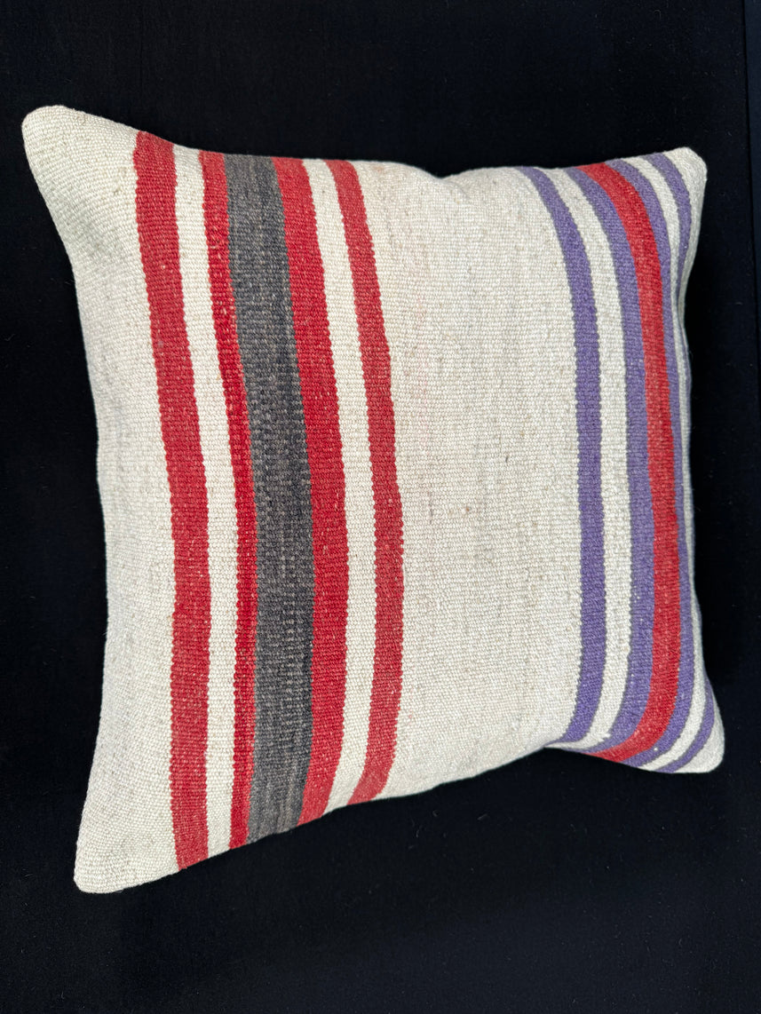 Turkish Hemp Pillow Cushion Natural Beige Red Cushion Cover 20x20 #18151