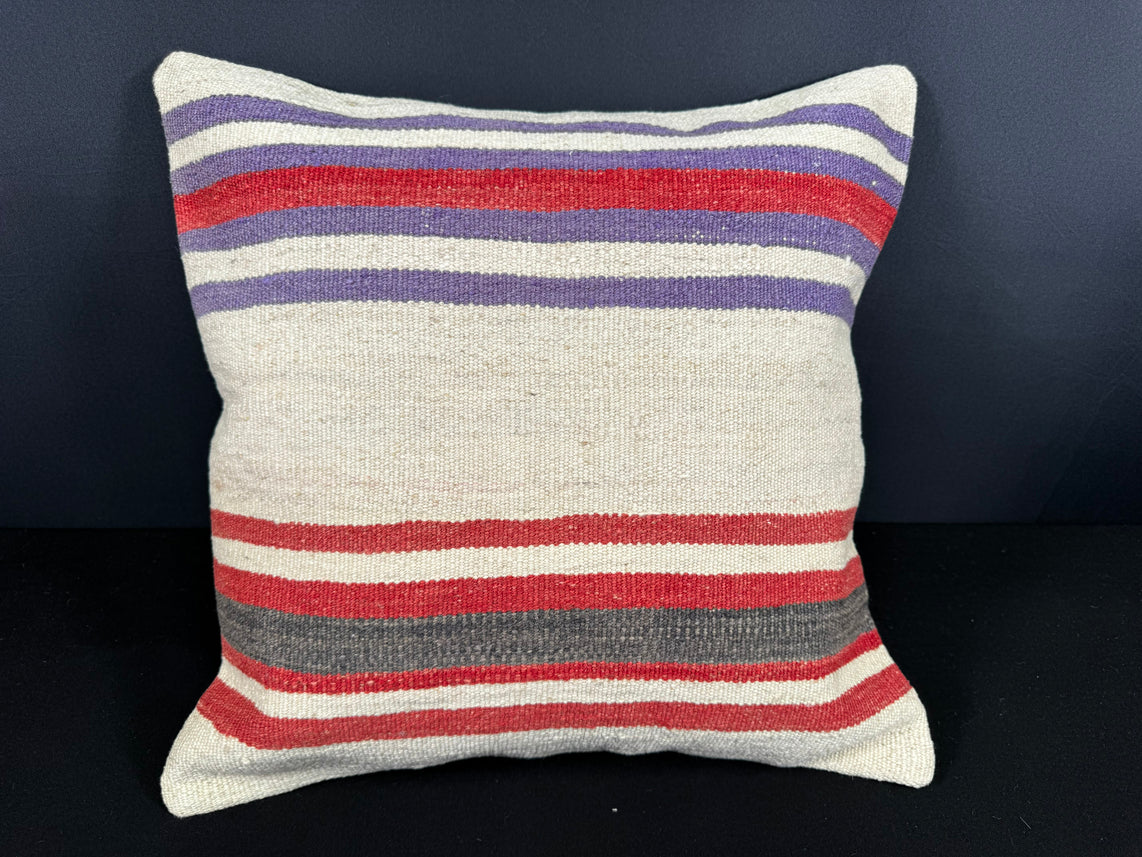 Turkish Hemp Pillow Cushion Natural Beige Red Cushion Cover 20x20 #18151