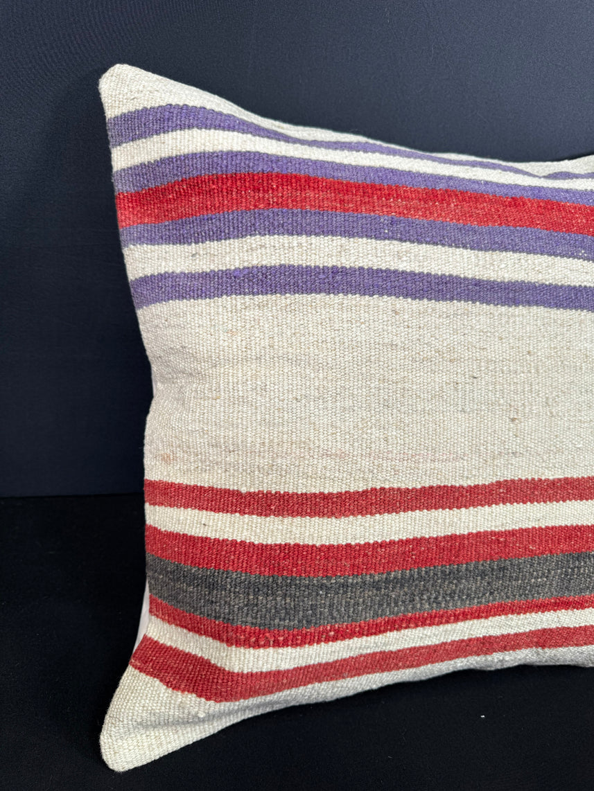 Turkish Hemp Pillow Cushion Natural Beige Red Cushion Cover 20x20 #18151