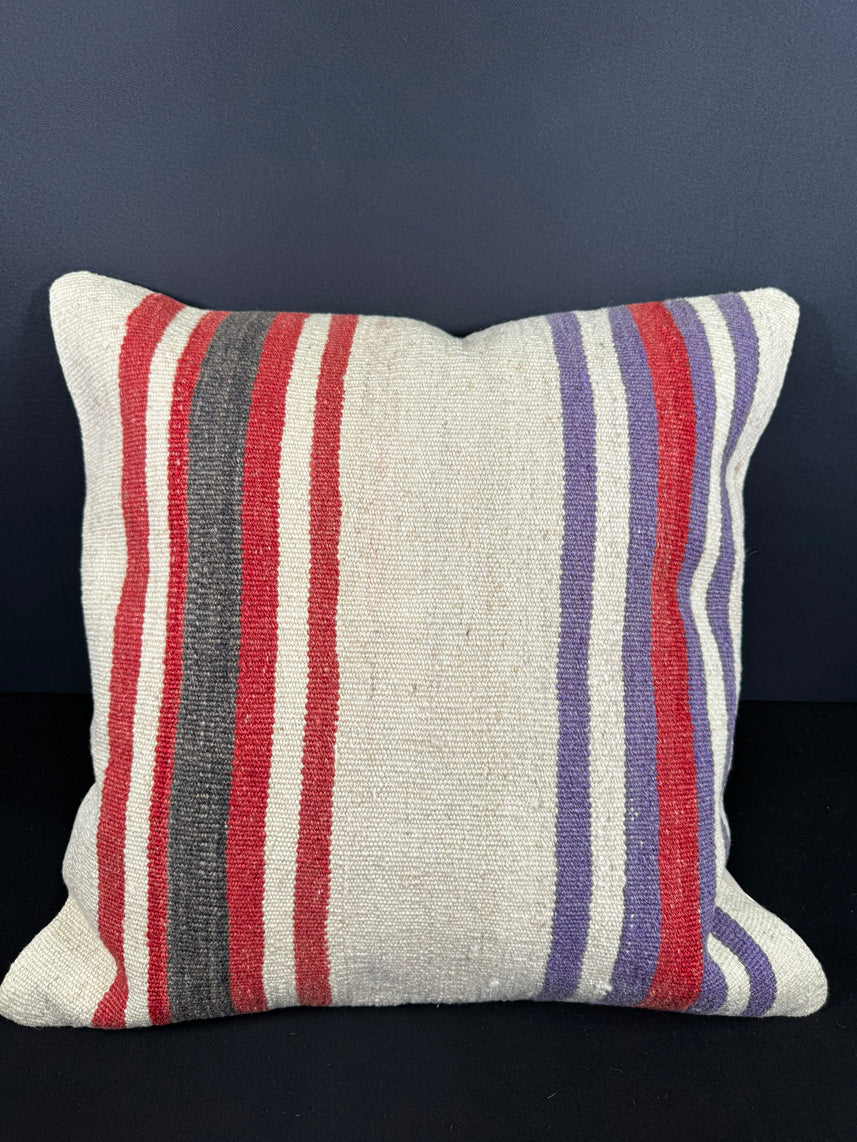 Turkish Hemp Pillow Cushion Natural Beige Red Cushion Cover 20x20 #18151