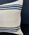 Turkish Hemp Pillow Cushion Natural Beige Blue Cushion Cover 20x20 #18189