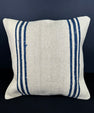 Turkish Hemp Pillow Cushion Natural Beige Blue Cushion Cover 20x20 #18189