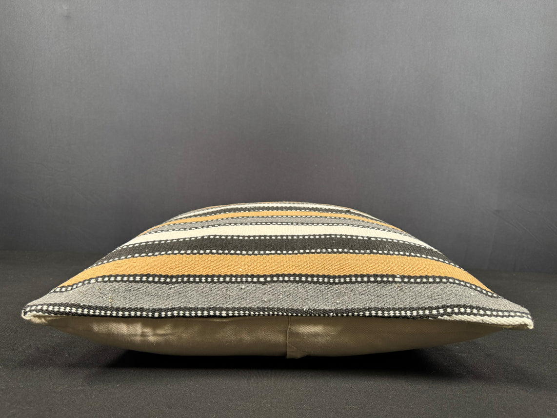 Turkish Hemp Pillow Cushion Natural Beige Black Cushion Cover 20x20 #18143